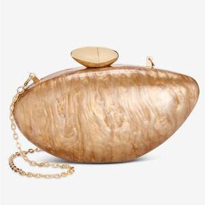 INC International Concepts Gold Marble Clutch